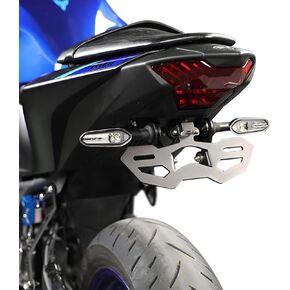 Motorcycle R25 R3 Fender Eliminator License Plate Holder/Tail Tidy Bracket for Yamaha YZF-R25 2014-2023 / YZF-R3 MT-25 MT-03 2015-2023, LED License Plate Lights and Turn Signal Mounting Holes (Black)
