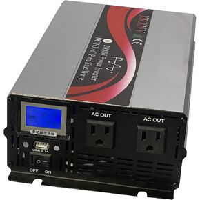2000W Off Grid Pure Sine Wave Power Inverter 24V DC to 120V AC 60HZ with LCD USB for RV Home Solar