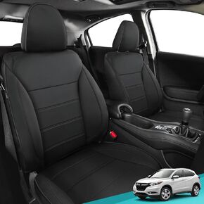 HRV Seat Covers for Honda HRV EX,EX-L 2016 2017 2018 & LX 2016-2020 2021 2022, Leather Car Seat Cover Full Set Waterproof - Black