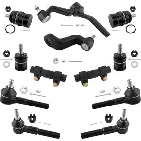 Front Suspension Inner Outer Tie Rod End Link Adjusting Sleeve Steering Idler Arm Pitman Arm Upper Lower Ball Joint for Dodge Dakota 1991-1996 4x4 ES3099 ES3098 ES2080 K7169 K7156 K778 K7155
