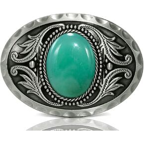 Natural Gems Tiger Eyes Stone Belt Buckle With Acanthus Western Cowboy Style More Colors