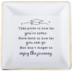 2025 Graduation Decorations Class of 2025 Senior 2025 - Ceramic Ring Dish - Birthday Gift, Inspirational Gifts for Women, Girls, Friends Senior Grad College High School Graduate Master Students Gifts