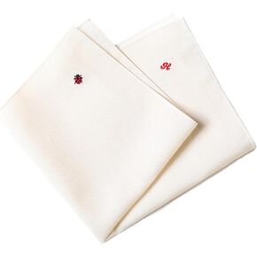 Organic Cotton Handkerchief, Every Hanky Plants a Tree, Embroidered Emoji, Dobby Weave, Made in Korea
