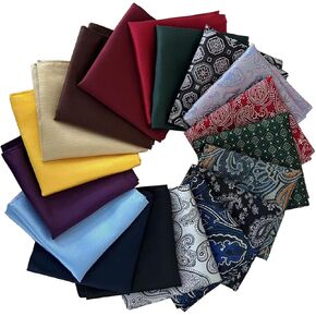 18 Pack Men's Pocket Squares, Soft Hankies Premium Mens Pocket Square Handkerchiefs Set