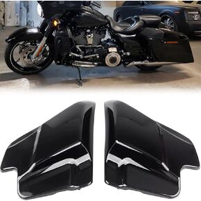 لوحة تغطية جانبية سوداء حية تناسب 2009-2024 Harley Touring/Road King/Road Glide/Electra Glide/Street Glide ، اليسار واليمين ، استبدل# 66048-09 و 66250-09