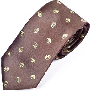 Brown & Gold Necktie - San Diego Necktie ، San Diego Gift for Men - San Diego Tie