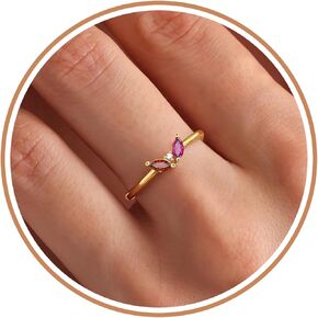 Christmas Gifts for Women Stocking Stuffers Birthstone Rings for Women Gold Rings for Women Non Tarnish with Birthstone 21st Birthday Gifts for Her Daughter Sister Christmas Jewelry in Kuwait