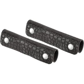 uxcell 2 Pcs Handbag Handle Wrap Covers, PU Leather Crocodile Pattern Purse Strap Wrap Cover Luggage Grip Protector (13x10cm, Coffee)