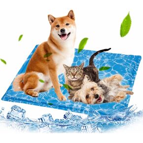 Dog Cooling Mat Pet Cooling Chill Pad Cool Blanket Water Injection Durable Cooling Dog Bed Mats for Extra Large Dogs Cats for Kennels Crates Beds Thick Foam Base