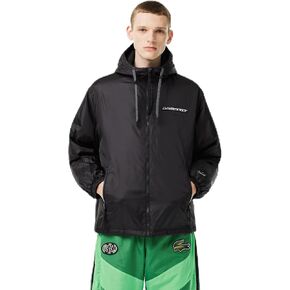Lacoste Men’s Cropped Quilted Hooded Jacket, BLACK/BLACK, XX-Large