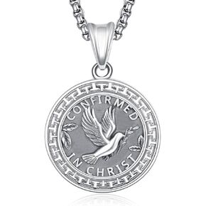 PRAYMOS Confirmation Gifts 925 Sterling Silver Confirmed in Christ Confirmation Pendant/Locekt Necklace Gifts for Confirmation