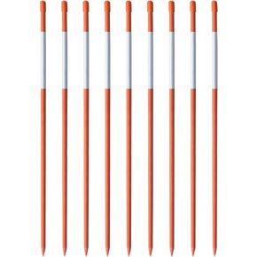 48" Inch Snow Stakes Driveway Markers Poles Snow Plow Stakes Fiberglass 5/16 Inch Diameter Orange with 9.8" Reflective Tape Replacement for Driveway Mark Snow Plow Parking Lots 20pcs