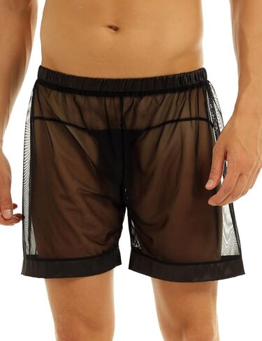 YiZYiF Men's Loose See Through Gauze Pants Lingerie Breathable Underwear in Kuwait