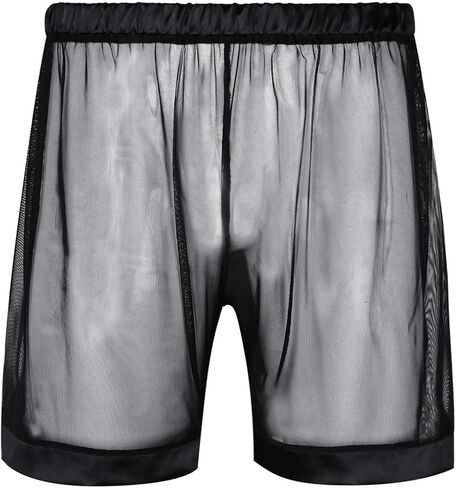 YiZYiF Men's Loose See Through Gauze Pants Lingerie Breathable Underwear in Kuwait