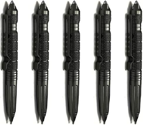5 Pack Car Window Breaker Pens, Tactical Pen Portable Multi-Functional Emergency with 5 Black Ballpoint Refills for Writing, Professional Glass Breaker Pen, Multitool for Father's Day in Saudi Arabia