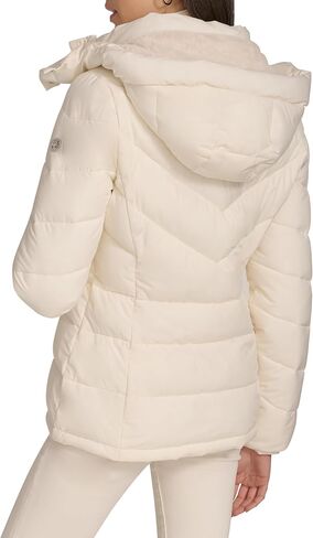 Calvin Klein Women's Hooded Zip Front Puffer Long Sleeve Coat in Saudi Arabia