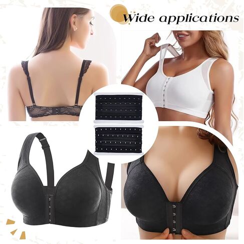 BENECREAT 10 Yards Single Row Hook and Eye Tape Trim, 1.1 Inch Black Polyester Bra Extender for Sewing Quilting Corset Bra Bridal Apparel Home Decoration in Kuwait