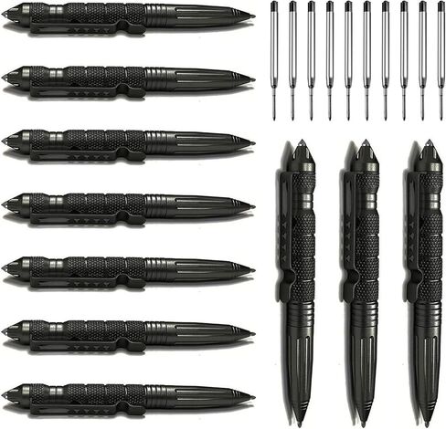 5 Pack Car Window Breaker Pens, Tactical Pen Portable Multi-Functional Emergency with 5 Black Ballpoint Refills for Writing, Professional Glass Breaker Pen, Multitool for Father's Day in Saudi Arabia