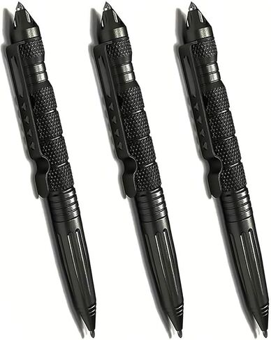 5 Pack Car Window Breaker Pens, Tactical Pen Portable Multi-Functional Emergency with 5 Black Ballpoint Refills for Writing, Professional Glass Breaker Pen, Multitool for Father's Day in Saudi Arabia