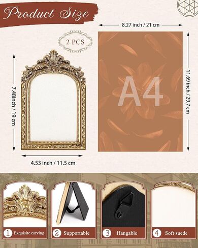 2 Pcs Vintage Jewelry Display Tray Baroque Jewelry Photography Props Frame Organizer Stand with Velvet Backing Necklace Earring Holder for Women Gift(White,Large,Small) in Saudi Arabia