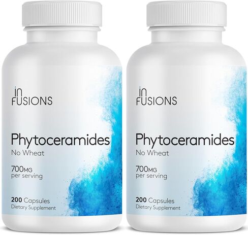 Phytoceramides 200 Capsules Skin Repair Rejuvenation Anti-Aging Support Plant-derived Ceramides 700mg Gluten Free Non-GMO in Kuwait