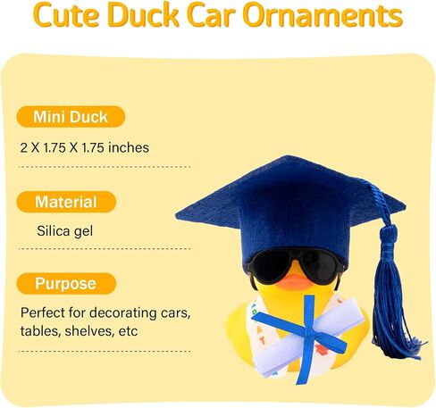 wonuu Rubber Duck Car Decoration Color Graduation Gift, Graduation Sash Certificate for Associate, Bachelor, Graduates, Master, Doctor, Blue in Saudi Arabia