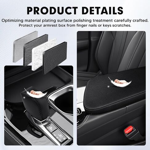Autorder 2 قطعة غطاء وحدة التحكم المركزية لـ 2023 2024 2025 Lexus RX350/RX350h/RX450h+/RX500h ملحقات غطاء مقبض ناقل الحركة غطاء مسند ذراع جلدي مضاد للخدش وغطاء مقبض التحول in Saudi Arabia