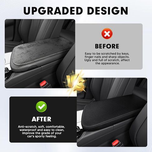 Autorder 2 قطعة غطاء وحدة التحكم المركزية لـ 2023 2024 2025 Lexus RX350/RX350h/RX450h+/RX500h ملحقات غطاء مقبض ناقل الحركة غطاء مسند ذراع جلدي مضاد للخدش وغطاء مقبض التحول in Saudi Arabia
