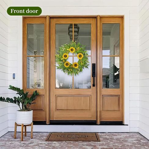 24 Inch Eucalyptus Wreaths for Front Door,Handmade Large Spring Summer Artificial Wreath for Front Door Indoor/Outdoor Wedding Holiday Farmhouse Decor All Year Round in Saudi Arabia