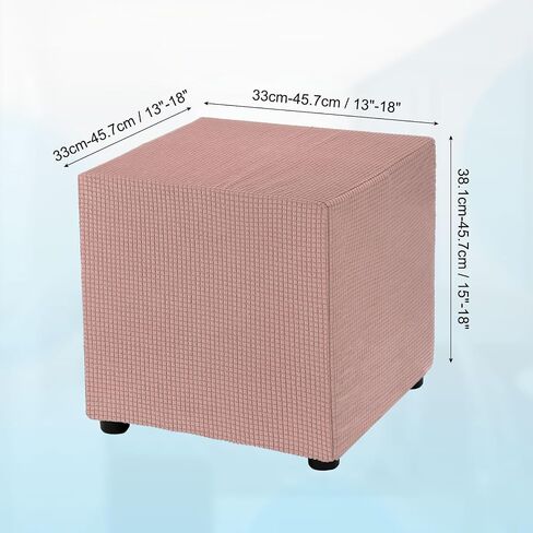 غلاف عثماني مربع Uxcell 18x18x18inch تمتد البوليستر القابلة للغسل القابلة للغسل العثمانية. in Kuwait