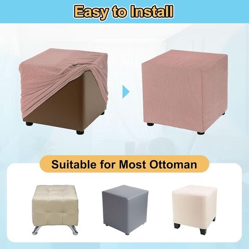 غلاف عثماني مربع Uxcell 18x18x18inch تمتد البوليستر القابلة للغسل القابلة للغسل العثمانية. in Kuwait