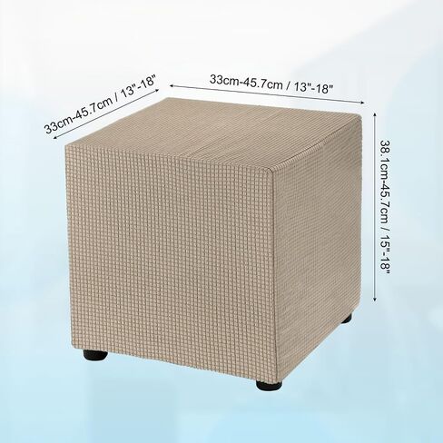 غلاف عثماني مربع Uxcell 18x18x18inch تمتد البوليستر القابلة للغسل القابلة للغسل العثمانية. in Kuwait