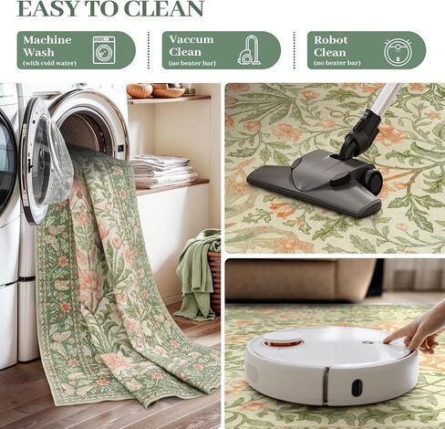 Collive 5x7 Butterfly Area Rug, Vintage Floral Rug for Girls Bedroom Washable Non Slip, Soft Boho Insect Carpet for Living Room Nursery Kids Room Playroom, Grass Green in Kuwait