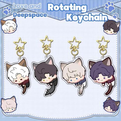 سلسلة مفاتيح الحب والفضاء - 2.36 "سحر حرف مع ذيل قابلة للدوار - ملحق لعبة لطيف in Kuwait