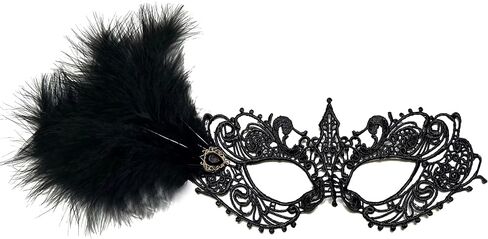 Masquerade Mask for Women Feather Lace Masks For Prom Ball Mardi Gras Halloween Party Costume Supply in Saudi Arabia