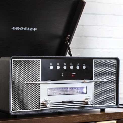 Crosley CR7016A-MA Rhapsody 3-Speed Turntable with Bluetooth, AM/FM Radio, CD Player, and Aux-in, Mahogany in Saudi Arabia
