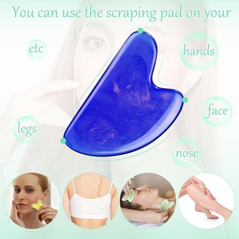 Sherr 24 PCS Gua Sha Facial Tool Resin Gua Sha Massage Tool على شكل قلب Gua Sha Stone Guasha للوجه للوجه على الجلد. in Kuwait