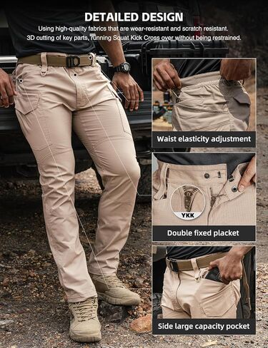 Men's Tactical Pants Flex Ripstop Cargo Trousers for Outdoor Hiking Work Casual Pants Large Capacity Clothing in Saudi Arabia