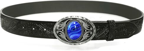 Natural Gems Tiger Eyes Stone Belt Buckle With Acanthus Western Cowboy Style More Colors in Kuwait