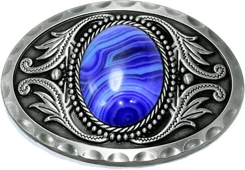Natural Gems Tiger Eyes Stone Belt Buckle With Acanthus Western Cowboy Style More Colors in Kuwait