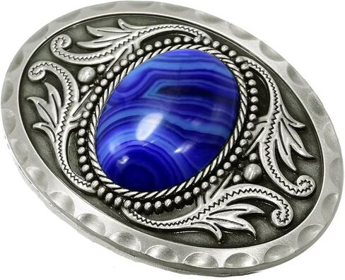 Natural Gems Tiger Eyes Stone Belt Buckle With Acanthus Western Cowboy Style More Colors in Kuwait