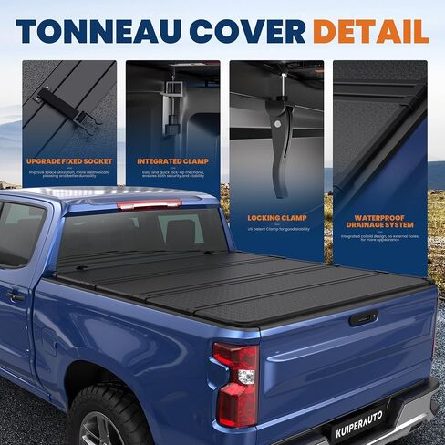 Hard Folding Quad 4-Fold Tonneau Cover Compatible with 2024 2025 Chevy Silverado GMC Sierra 1500/2019-2023 Chevy Silverado GMC Sierra 1500 (ONLY New Body) Fleetside 5.8FT Truck Bed Cover in Saudi Arabia