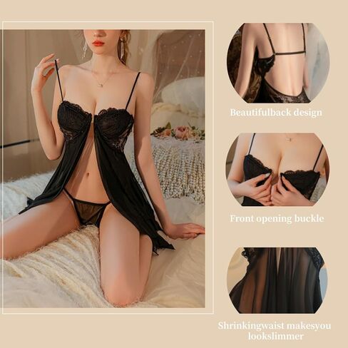 تعليق النساء ضد الرقبة مثير ملابس النوم الدانتيل بلا أكمام الملابس الداخلية الشفافة in Kuwait