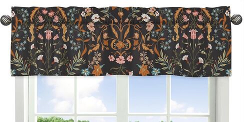 Sweet Jojo Designs Vintage Floral Boho Window Treatment Valance - Blush Pink, Yellow, Green and White Shabby Chic Rose Flower Farmhouse in Saudi Arabia
