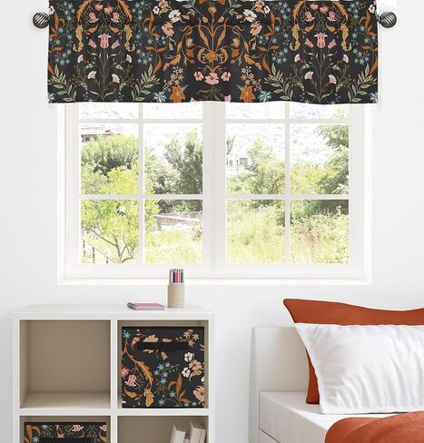 Sweet Jojo Designs Vintage Floral Boho Window Treatment Valance - Blush Pink, Yellow, Green and White Shabby Chic Rose Flower Farmhouse in Saudi Arabia
