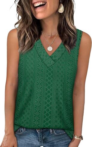 WIHOLL TANK TOP للنساء ملابس الصيف ضد العنق T القمصان العصرية العيينة بلا أكمام ملابس شاطئية أساسية in Kuwait