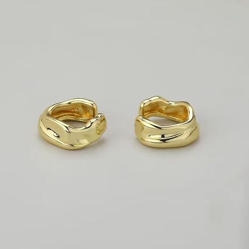 Chunky Sculptural Ear Cuffs Non Piercing for Women - Dainty 14K Gold Plated Cuff Earring Thick Cartilage Earrings Jewelry in Kuwait