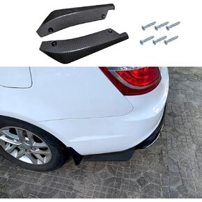 2PCS Carbon Fiber Rear Bumper Diffuser Spoilers, Side Skirt Splitter, Anti-Collision Front Bumper Lip Protector Kit