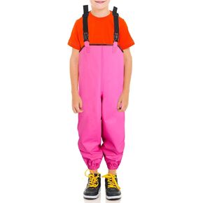 Luwint Kids مقاوم للماء سراويل أمطار خفيفة الوزن الخشن في الهواء الطلق مريلة سراويل قذرة