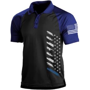 H Hyfoll Short Sleeve Polo Dorts for Men Graphic Endring American American Raglan Golf Polos للرجال
